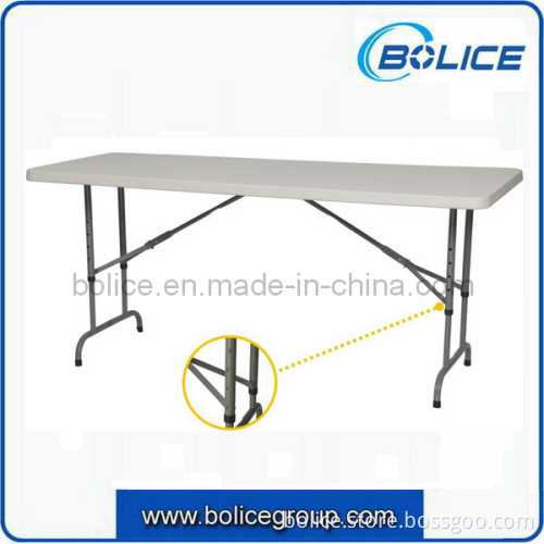 6ft Adjustable-Height Molded Plastic Top Foldable Table